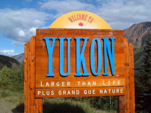 Welcoming Sign of the Yukon Territory, Canada free photo