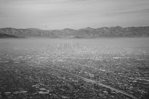 dtla landing smog cityscape