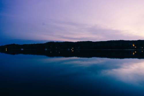 michigan reflection sunset lake