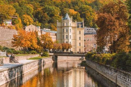 Autumn in the SPA Karlovy Vary, Czech Republic.