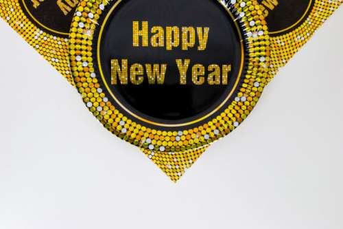 Happy New Year Concept with paper plate