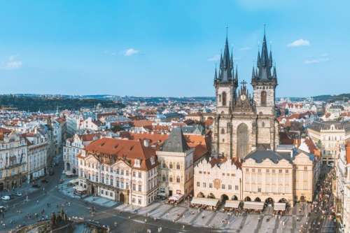 Beautiful views of the historic city of Prague