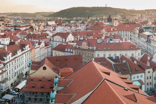 Panorama of the city of Prague in the Czech Republic