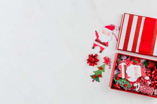 Christmas background with gifts & decorations