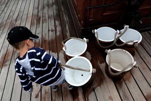 Matey Carrying Water Buckets on Cutty Sark