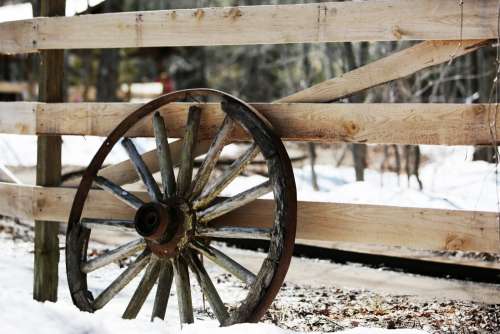 Fence & Old Wheel