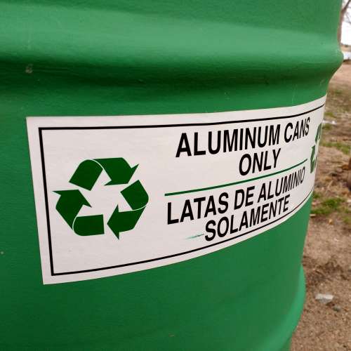 Aluminum Cans Recycling Sign