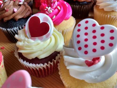 Cupcakes with Hearts