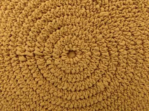 Gathered Mustard Yellow Fabric in Concentric Circles Texture