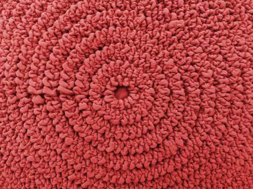 Gathered Red Fabric in Concentric Circles Texture