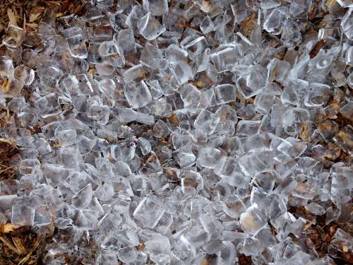 Ice Cubes on the Ground