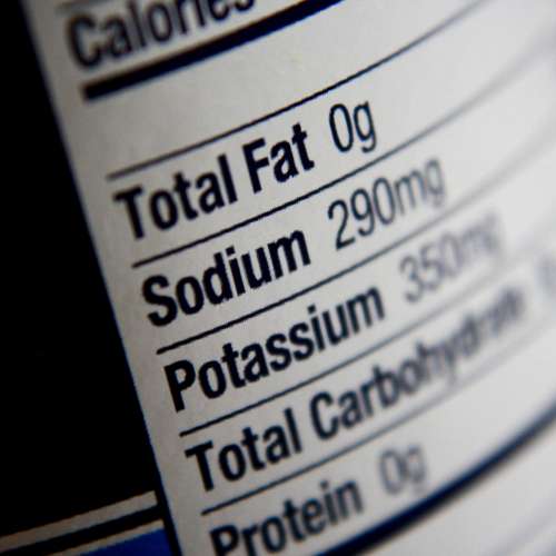Nutrition Label – Fat, Sodium, Potassium