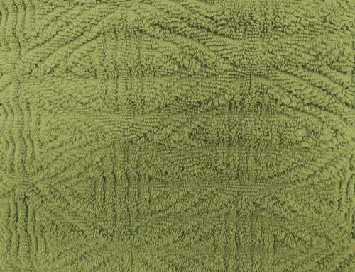 Olive Green Textured Throw Rug Close Up