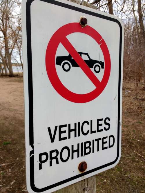 Vehicles Prohibited Sign