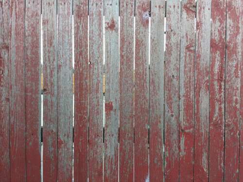 Weathered Red Painted Wood Fence Texture