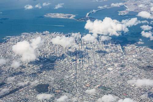 Aerial View of San Francisco Bay Area, California