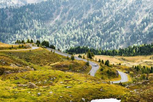 Beautiful Curvy Road in Austrian Nature