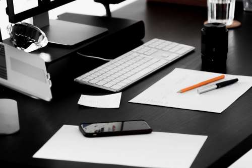 Busy Designer Minimalist Workplace Desk