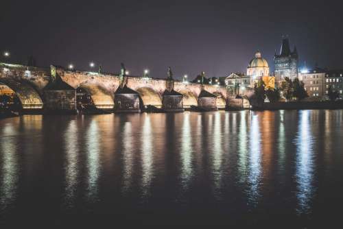 Charles Bridge in Prague at Night