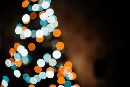 Christmas Tree Bokeh Lights Background