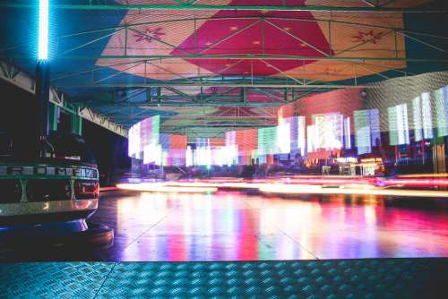 Colorful Bumper Cars at the Funfair