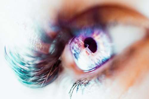 Colorful Macro Image of Human Eye