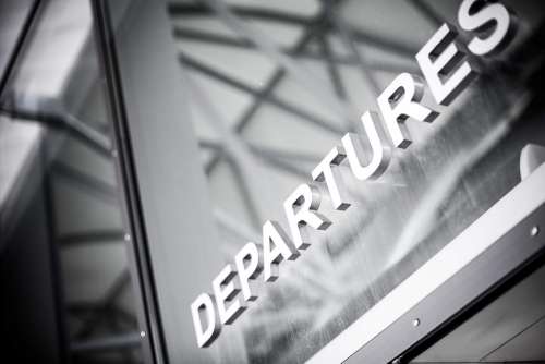 Departures Airport Sign