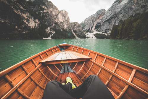 Boat Rowing on a Lake