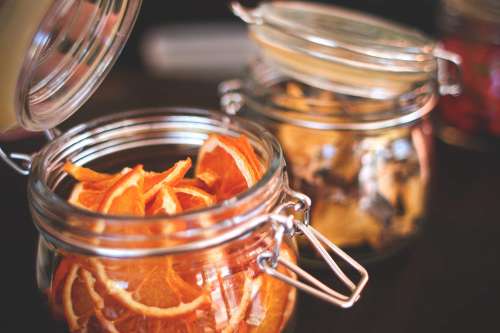 Dried Oranges in an Old Jar