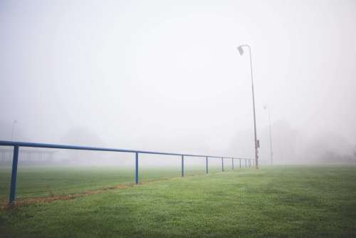 Foggy Football Pitch in the Morning