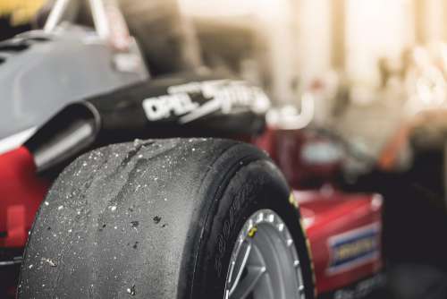 Formula 1 Monopost Tire Close Up