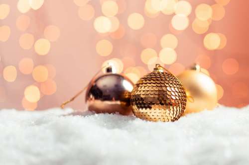 Christmas Golden Bokeh Background