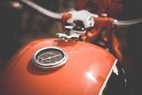 Fuel Tank on Old Retro Motorcycle