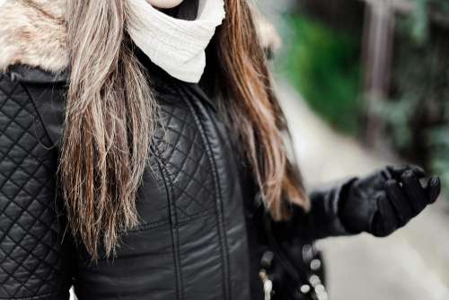 Girl Wearing Leather Jacket