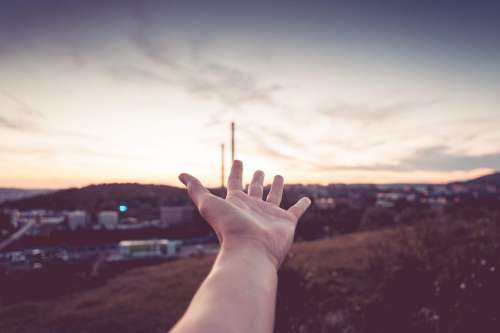 Hand Reaching The Sky