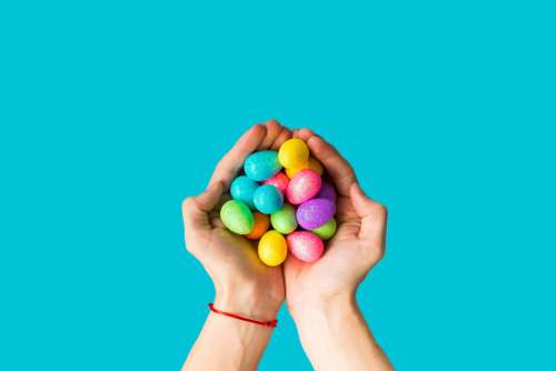 Handful of Glittering Easter Eggs