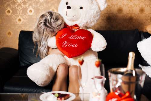 Happy Girl with Teddy Bear: Happy Valentine’s Day!