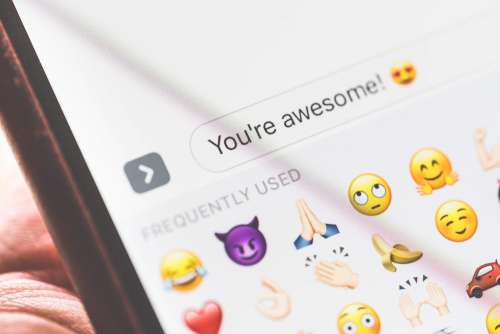 iPhone Emoji Smartphone Messaging App Close Up