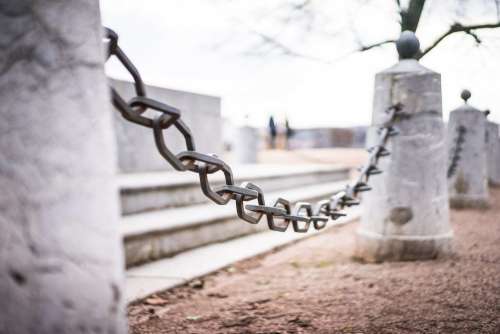 Iron Chain Around Historic Monument