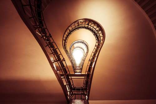Lightbulb Stairs in House of the Black Madonna, Prague