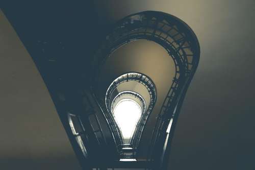 Lightbulb Stairs in House of the Black Madonna, Prague #2