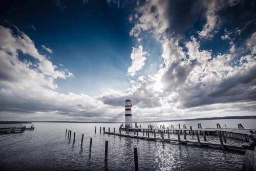 Lighthouse and Sunset: Dramatic Sky Edit