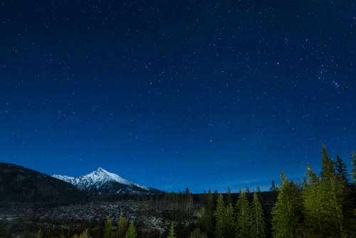 Mountain With Night Sky Full of Stars
