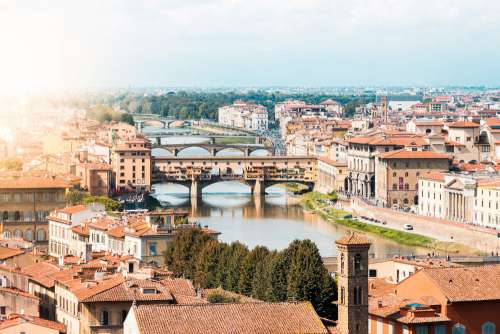 Ponte Vecchio on Arno River, Florence, Italy