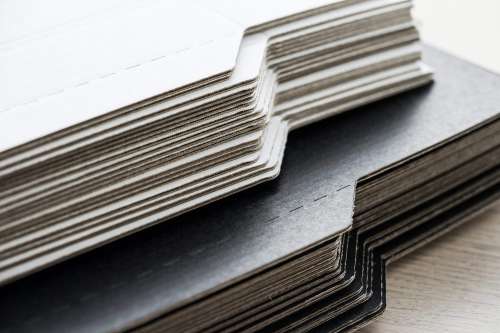 Stack of Paper Cardboard in Print-Shop