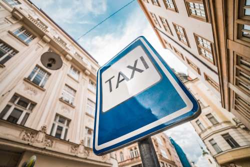 TAXI City Road Sign