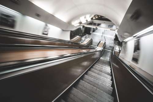 Underground Escalator in Motion