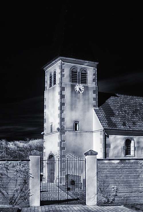Abergement-La-Ronce France Church Night Evening