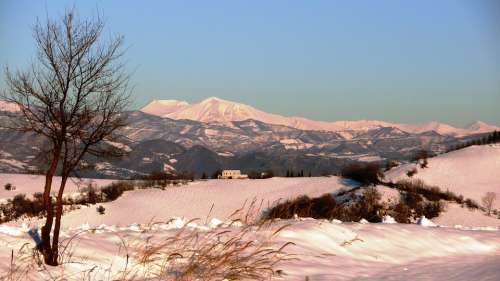 Abruzzo Winter Snow Italy Apennines Landscape