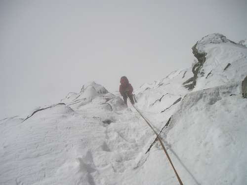 Abseil Fog Snow Alpinism Bergsport Alpine